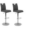 Barhocker Set mit Lehne und 360°drehbar 2-tlg Miranda Grau - Chromfarben/Weiß, MODERN, Textil/Metall (38/97-119/50cm) - MID.YOU