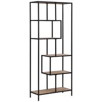 Separator de cameră LILLI - culoare lemn stejar/negru, Modern, metal/material pe bază de lemn (77/185/33cm) - Modern Living