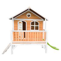 Spielhaus Stef aus Zedernholz - Braun/Weiß, Basics, Holz (349/233/212cm) - Ambia Garden