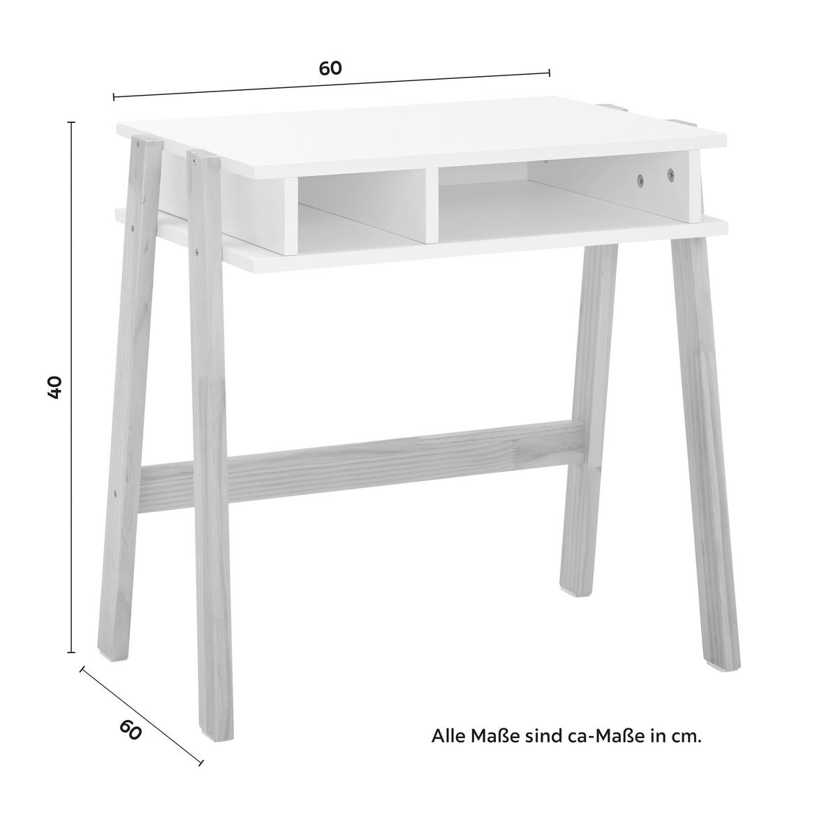 STOLIK DZIECIĘCY POPPY - kolor naturalny/biały, Modern, drewno (60/40/60cm) - Bessagi Kids