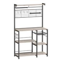 REGAL KITCHEN SHELF - Greige/Schwarz, MODERN, Holzwerkstoff/Metall (90/167/42cm) - MID.YOU