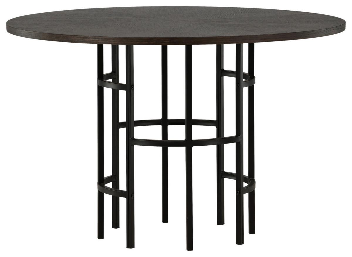 Esstisch Copenhagen Ø ca. 115 cm Dunkelbraun - Schwarz/Braun, Design, Holz/Metall (115/115/74cm) - Livetastic