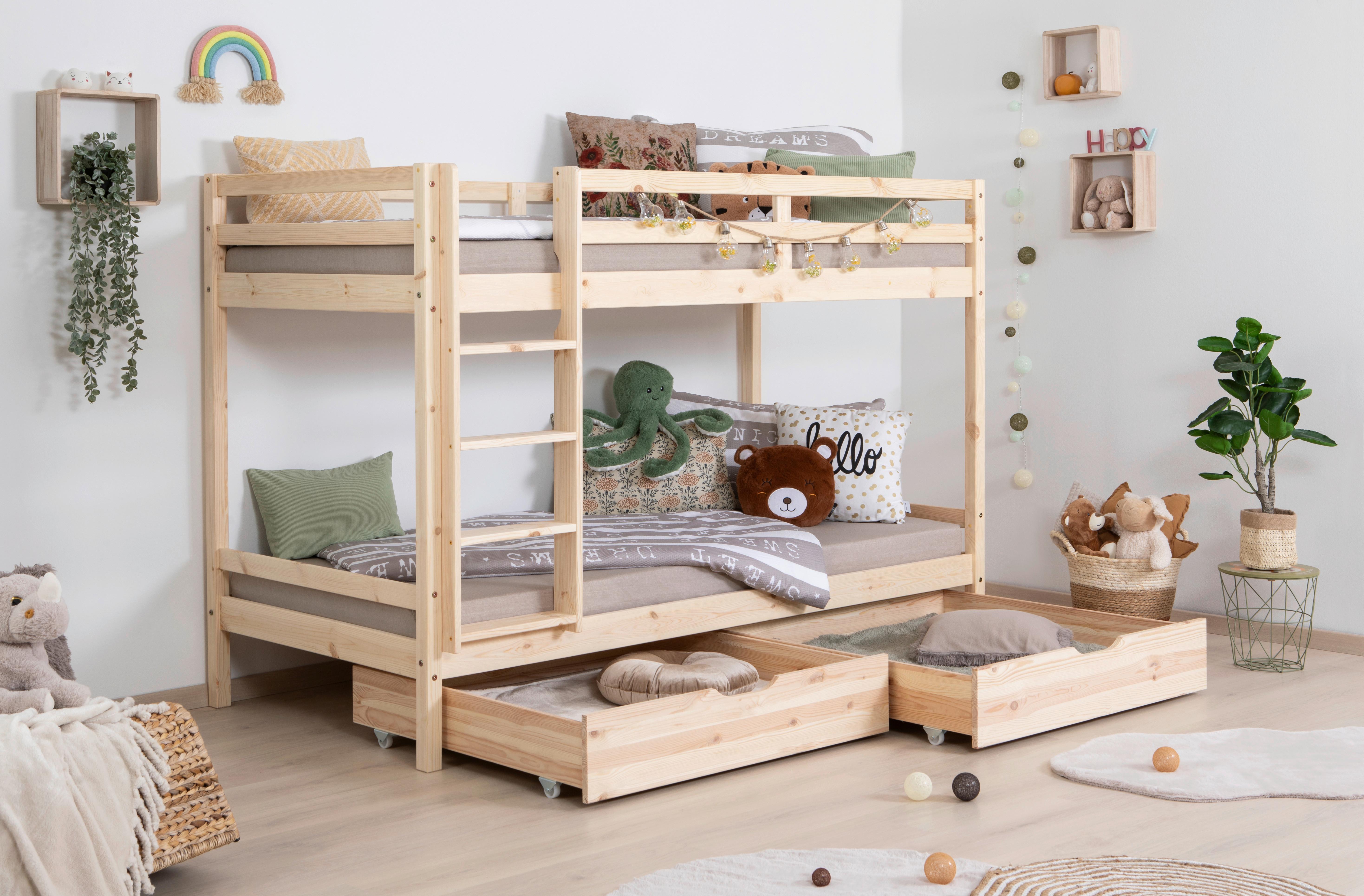 Etagenbett Holz Rene 207x101x141 cm - Naturfarben, MODERN, Holz (90cm) - MID.YOU