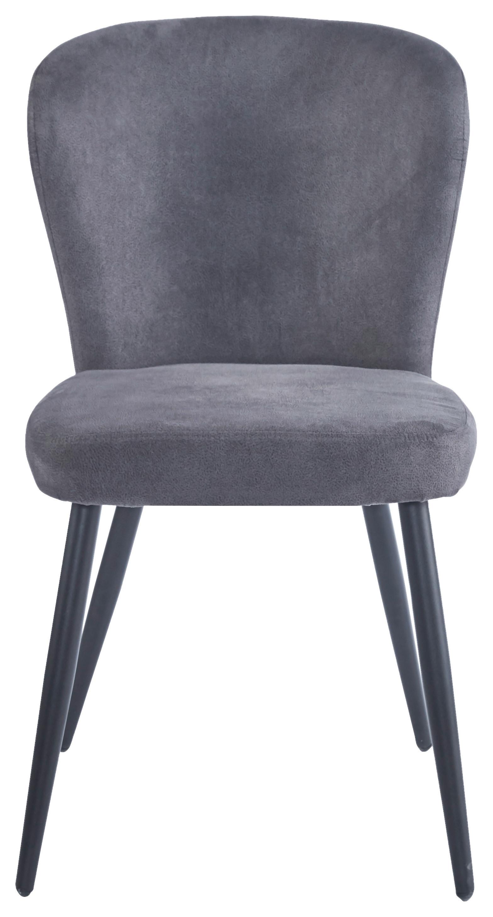 Stuhl Lynn in Grau - Schwarz/Grau, MODERN, Textil/Metall (51/86/65cm) - Mömax