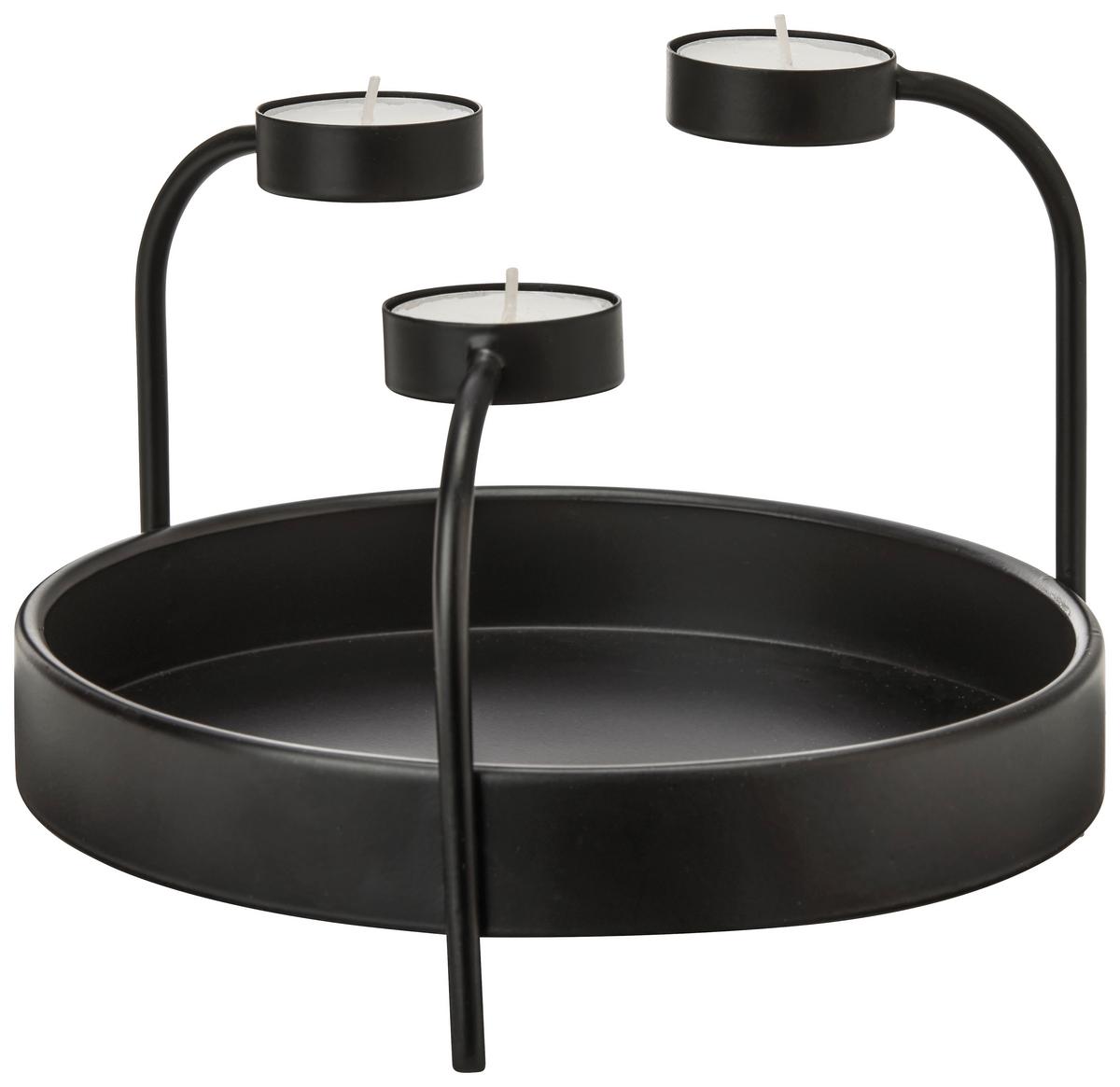 Kerzenhalter Kyla in Schwarz - Schwarz, Metall (20/15cm) - Visiona