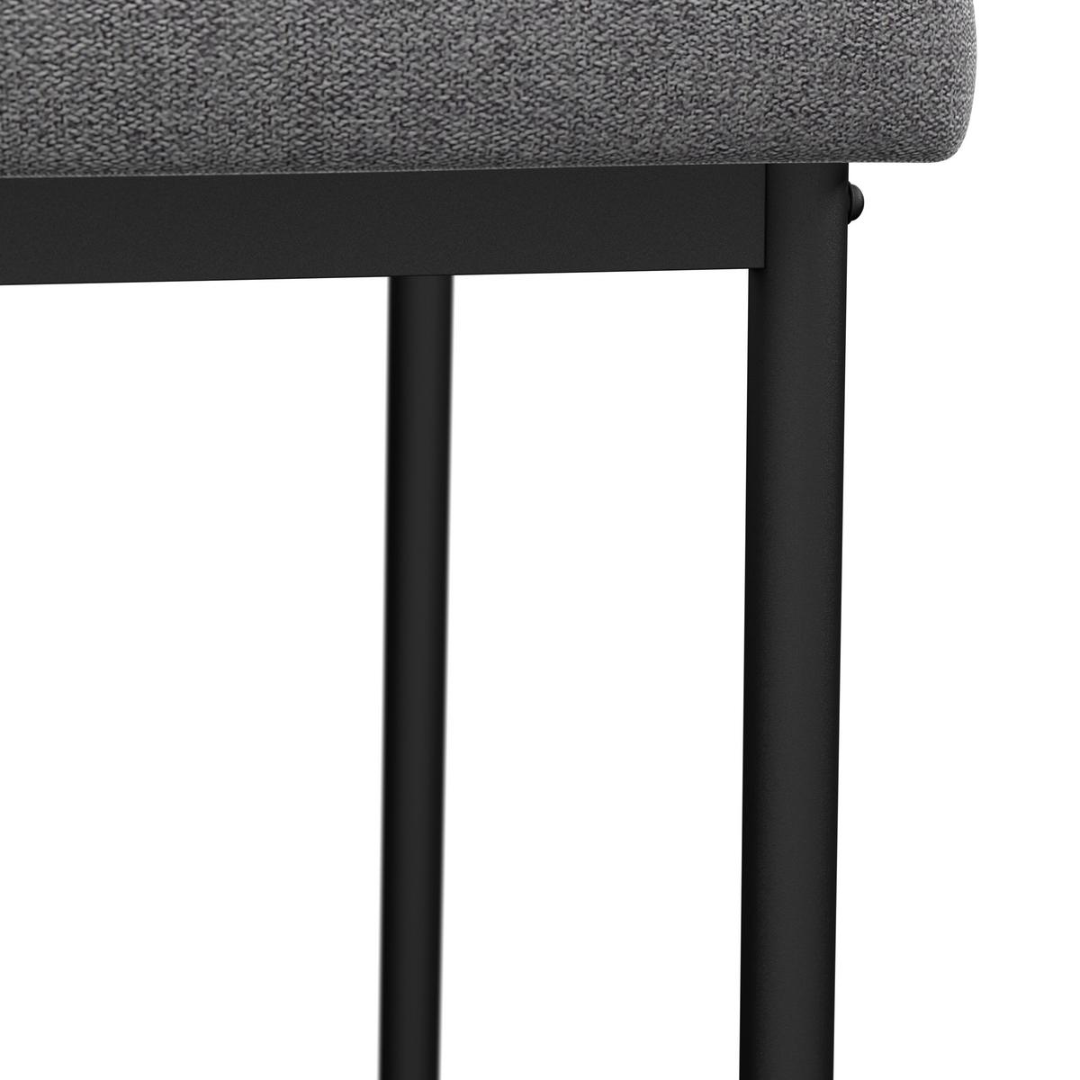 Stuhl Cori Hellgrau Webstoff Gepolstert - Hellgrau/Schwarz, MODERN, Holz/Textil (45/87/57cm) - Bessagi Home