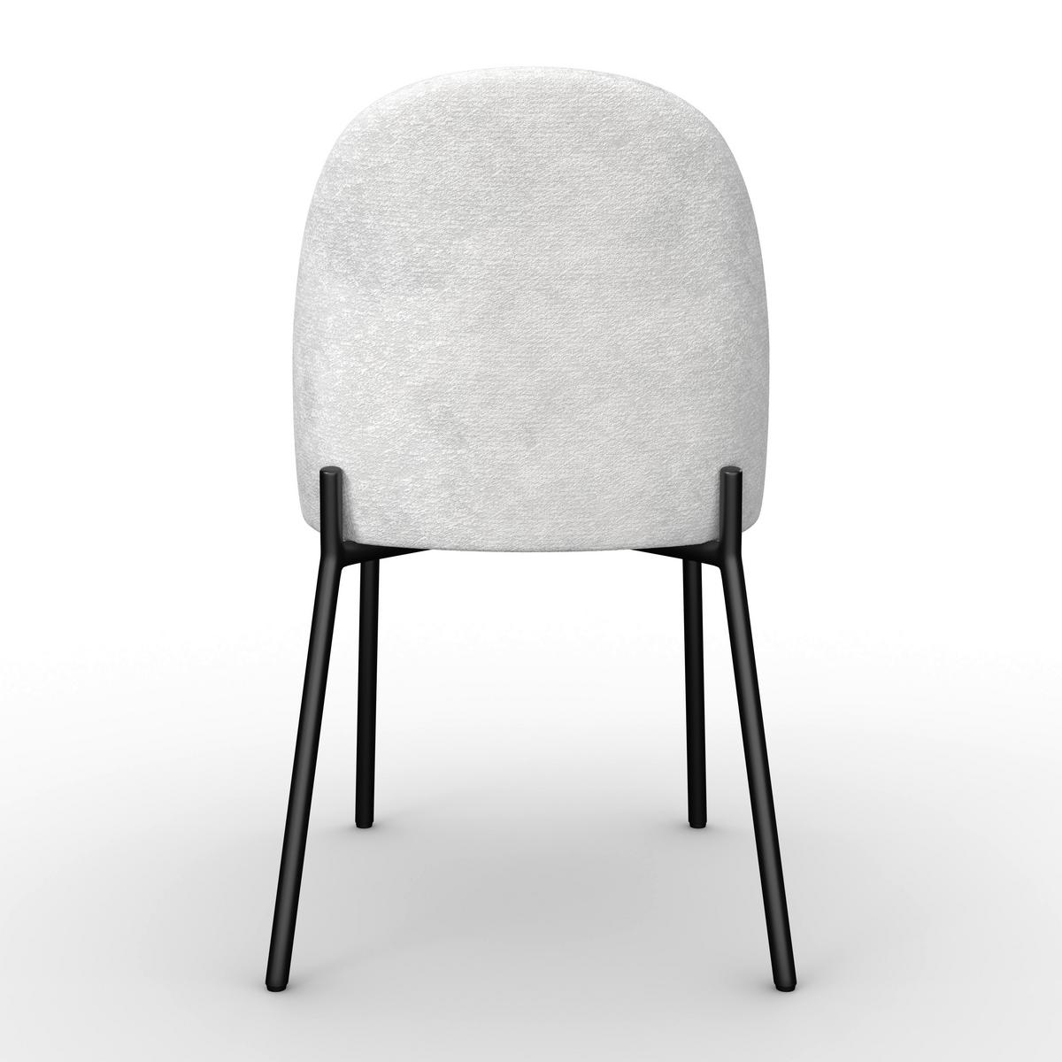 Stuhl Elora Hellgrau Webstoff Gepolstert - Hellgrau/Schwarz, MODERN, Textil/Metall (48/86/55cm) - Bessagi Home