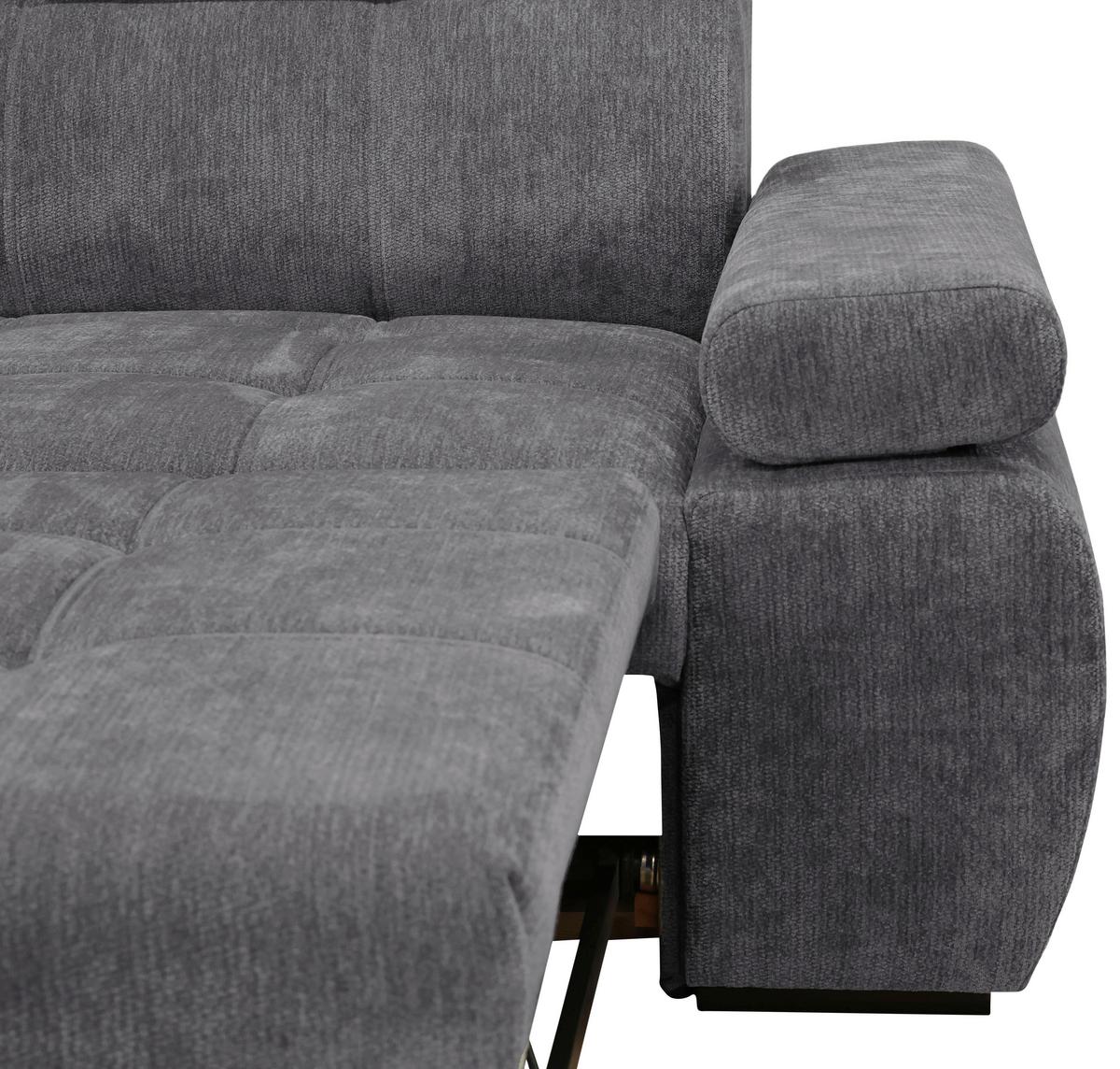 Kutna Garnitura Vegas - tamno siva/crna, Design, drvo/tekstil (173/294cm) - Modern Living