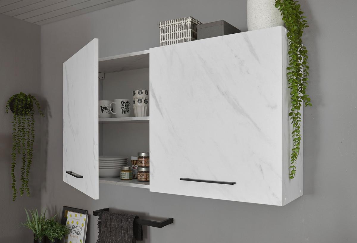 Eckküche New York mit Geräten ca.320x180cm Graphitfarben - Graphitfarben/Schwarz, Design, Holzwerkstoff/Metall (320/180cm) - P & B