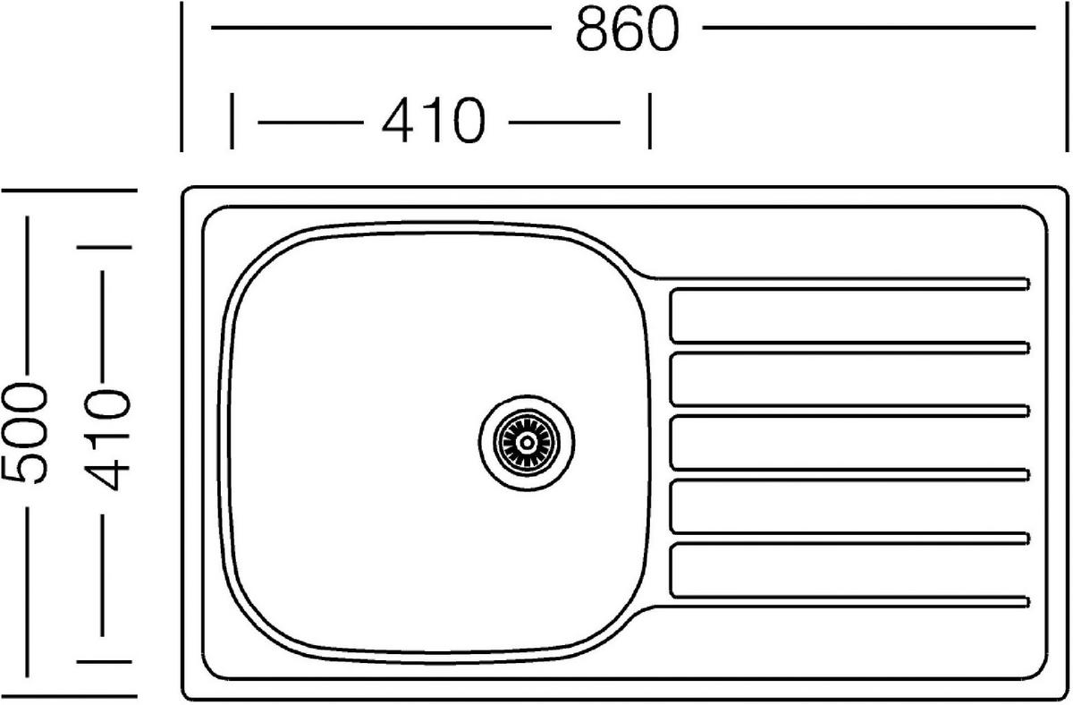 Spüle Edelstahl ca. 86x50 cm - Edelstahlfarben, Trend, Metall (86/17,5/50cm) - Respekta