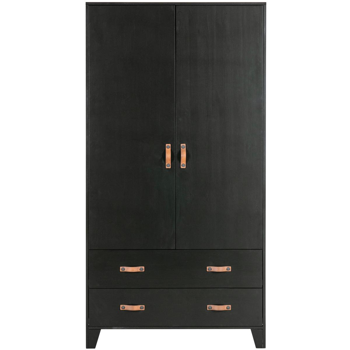 Drehtürenschrank Dian Schwarz - Schwarz, Basics, Holz (94/180/40cm) - MID.YOU