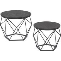 COUCHTISCHSET COFFEE TABLE - Schwarz/Grau, MODERN, Holzwerkstoff/Metall (60/60/45cm) - MID.YOU