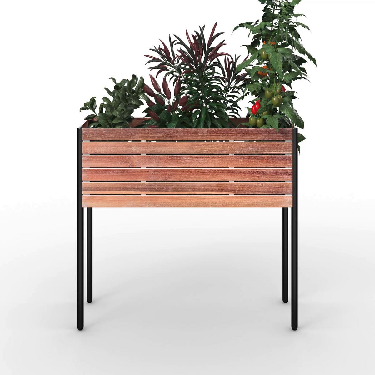 Magaságyás Christo 3 - akáciaszínű/fekete, Natur, műanyag/fa (81,5/75/28cm) - Mömax