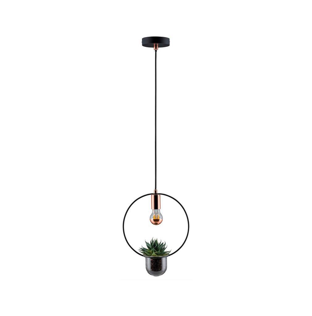 Hängeleuchte Noerdic Tasja max. 20 Watt - Schwarz/Kupferfarben, Design, Glas/Metall (30cm) - Paulmann