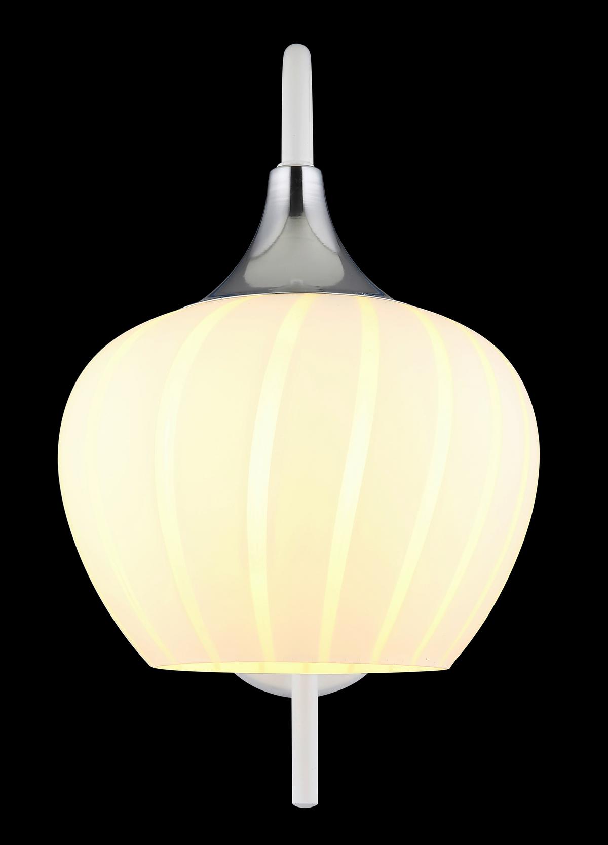 Wandleuchte Maxy Weiss/Chromfarben max. 40 Watt - Chromfarben/Weiss, Konventionell, Glas/Metall (18/25/32cm) - Globo