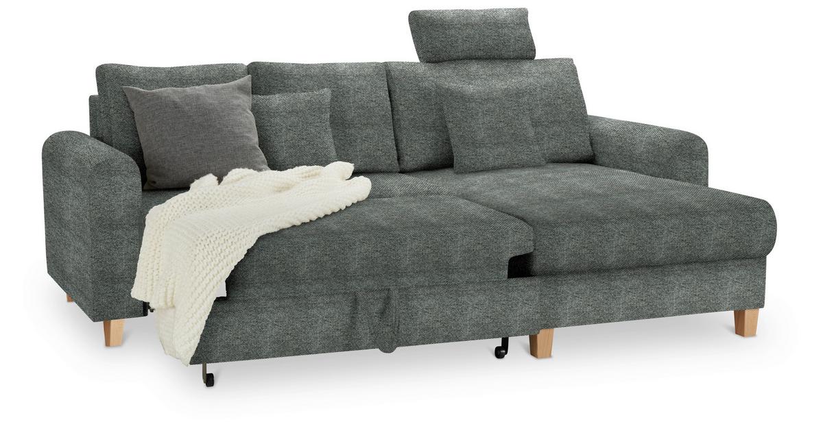 Kutna Garnitura Lille - boje grafita/svijetlo smeđa, Moderno, tekstil/drvo (232/110/156cm) - Best Price