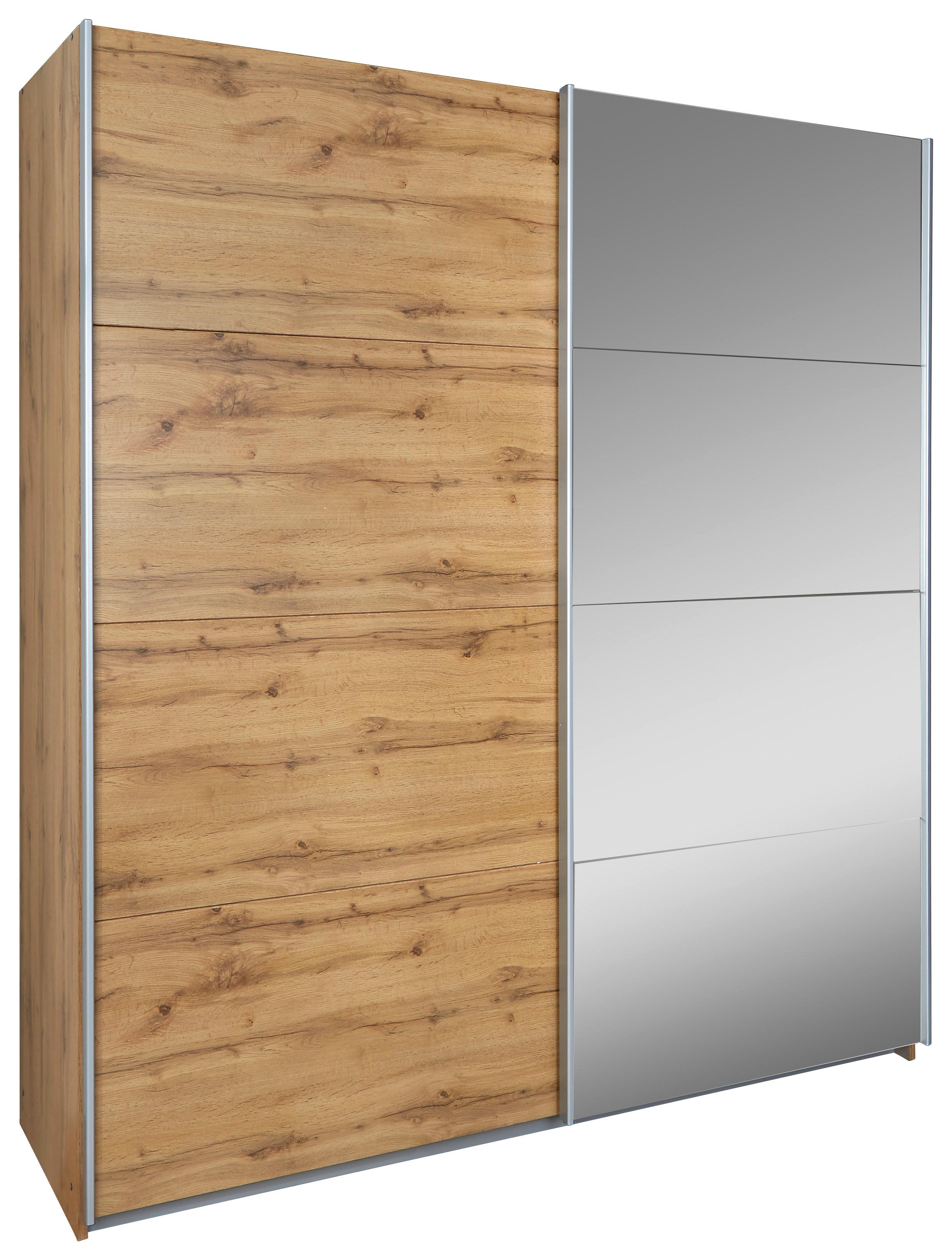 Dulap cu uși glisante Feldkirch - culoare lemn stejar, Modern, material pe bază de lemn (181/210/62cm)