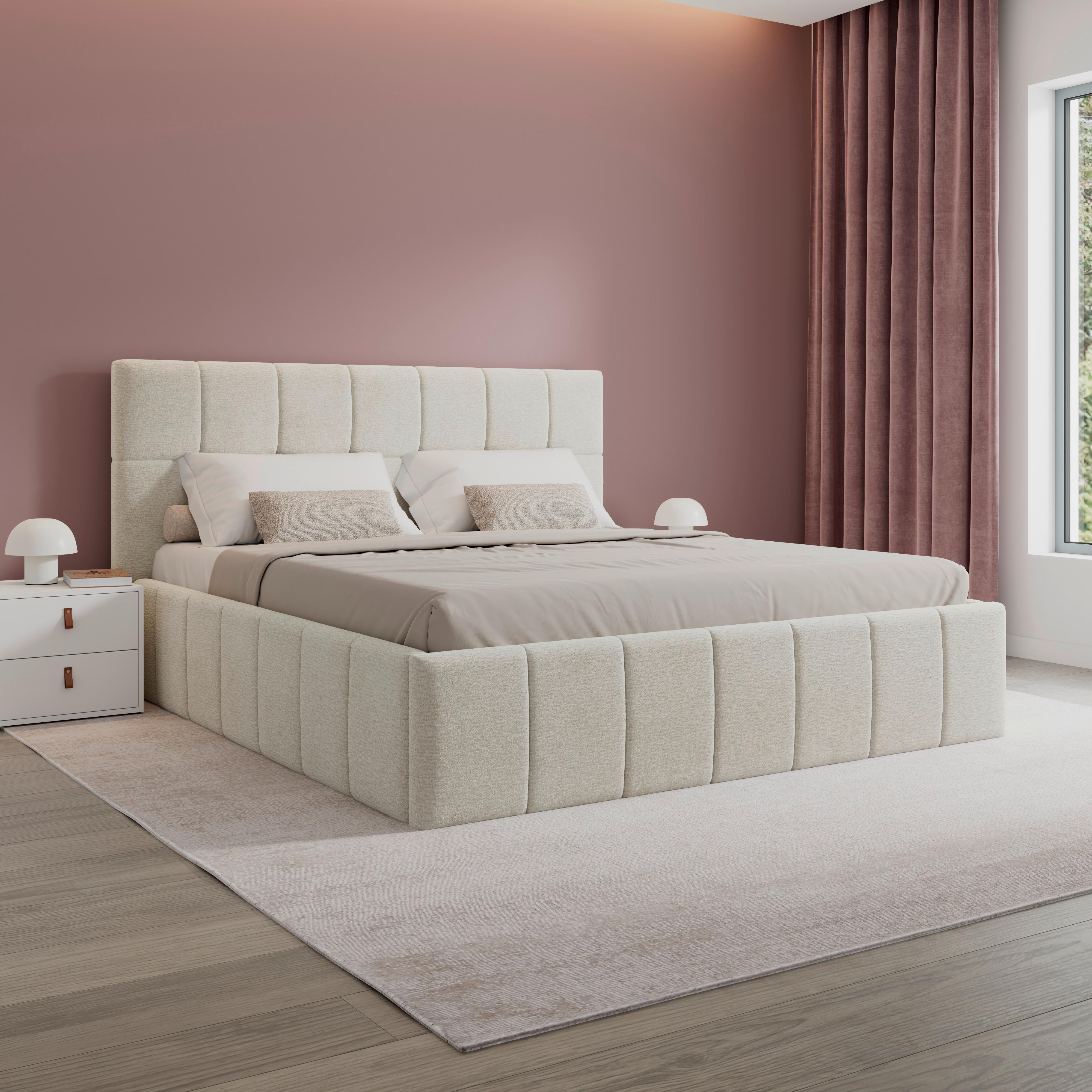 Tapecirani Krevet Kaia - prirodne boje/bež, Moderno, drvo/metal (180/200cm) - Bessagi Home