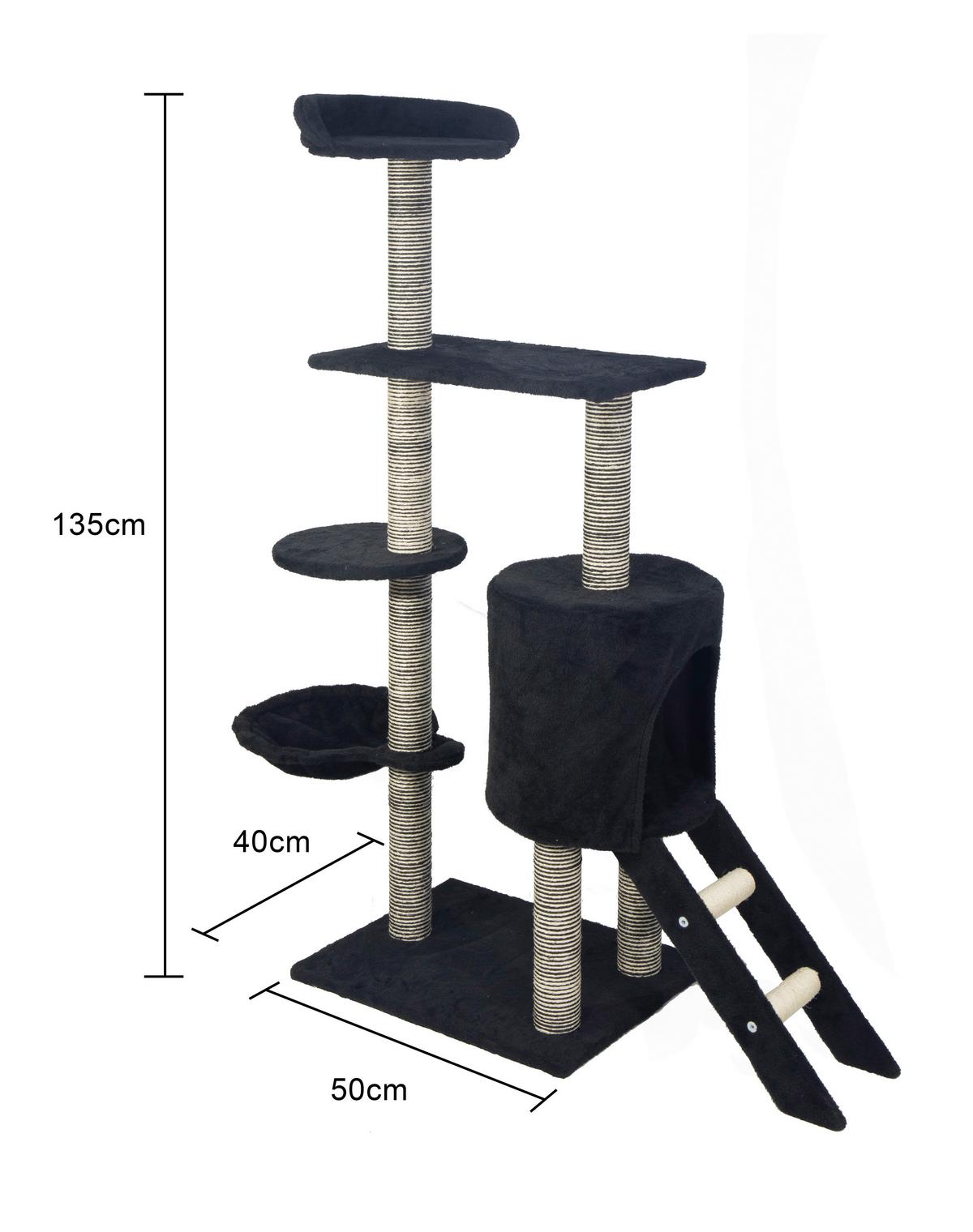 Kratzbaum Cookie Schwarz - Schwarz, KONVENTIONELL, Karton/Holzwerkstoff (50/40/135cm) - Mömax