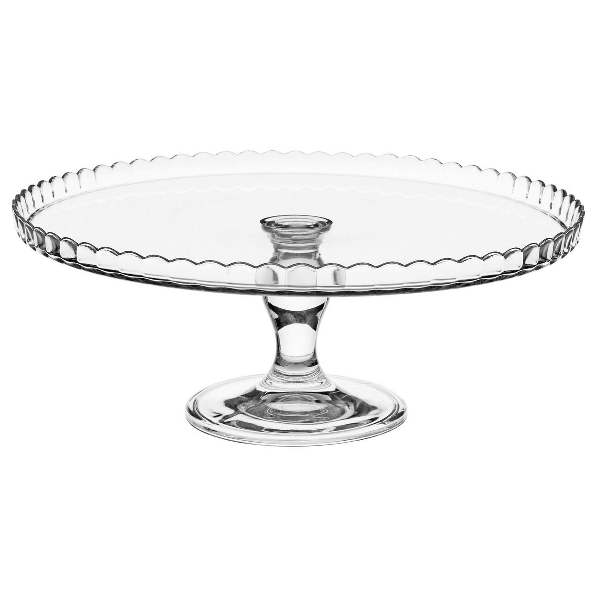 Platou Tort Lara Cca. 32 Cm - transparent, Basics, sticlă (32,2/26,2cm)