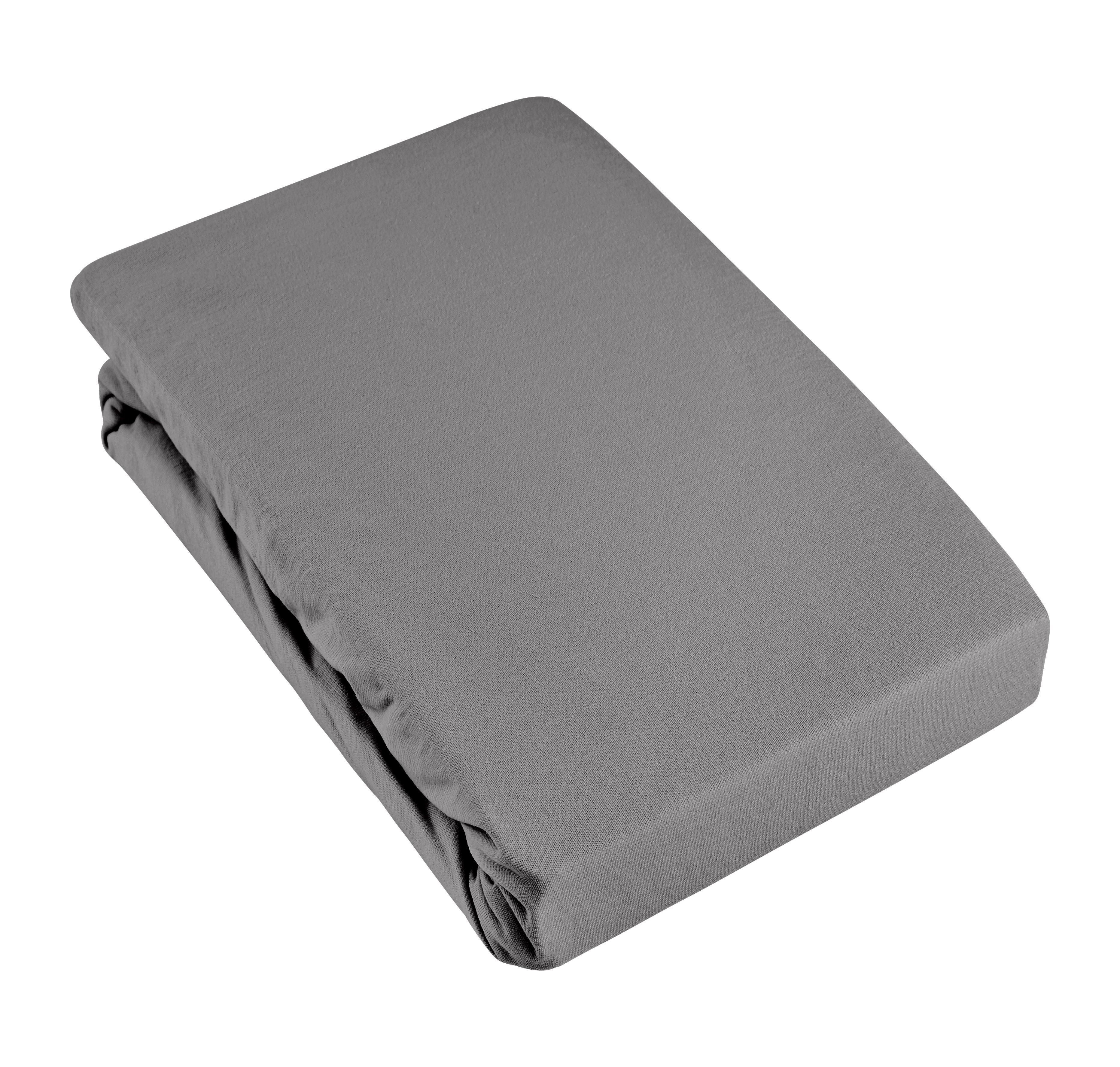 Spannleintuch Basic Anthrazit ca. 140-160x200cm - Anthrazit, Modern, Textil (140/200cm) - Modern Living