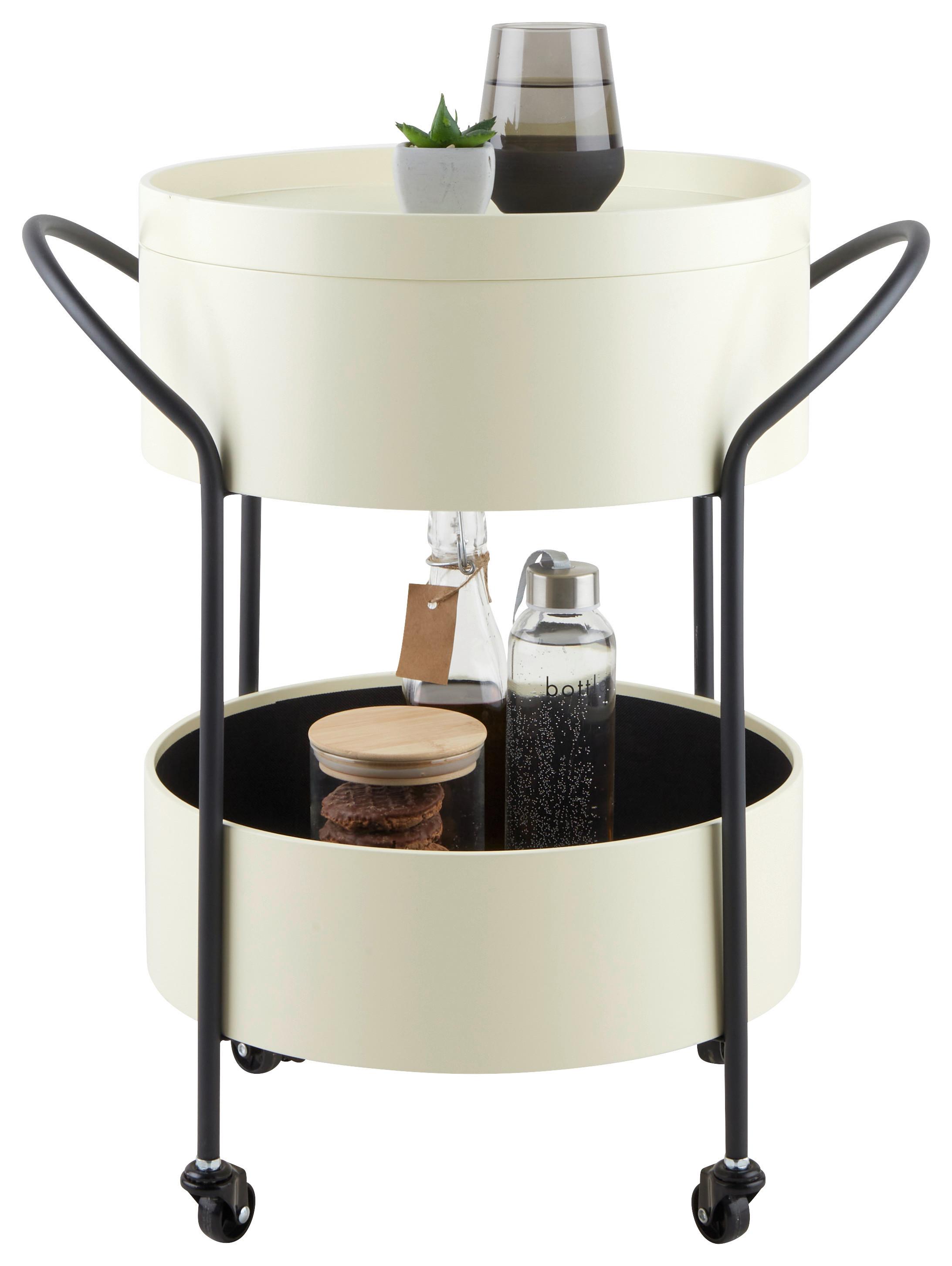 Allzweckwagen in Creme/Schwarz - Creme/Schwarz, Modern, Holzwerkstoff/Kunststoff (52/59,5/38cm)