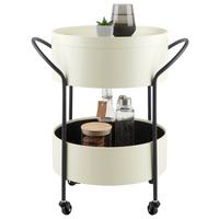 Univerzális Kocsi Fabienne - krémszínű/fekete, Modern, műanyag/faalapú anyag (52/59,5/38cm)