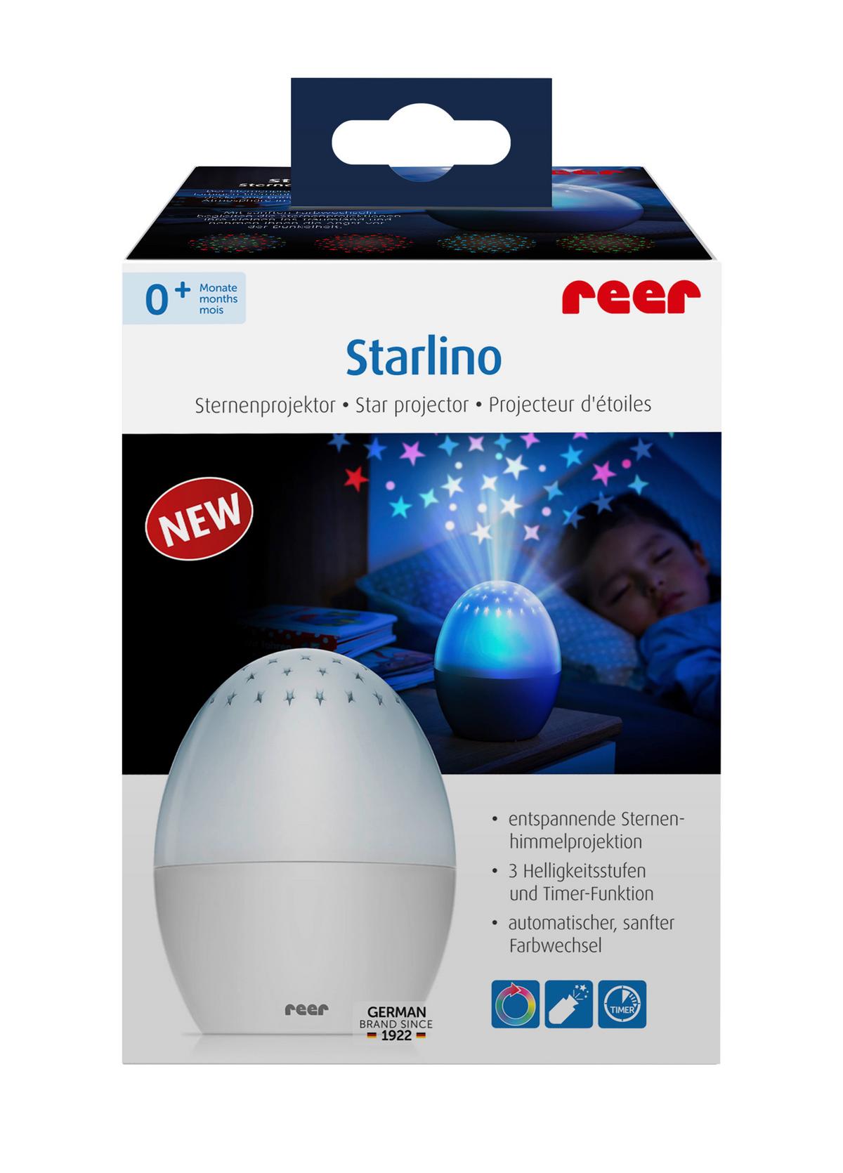 LAMPKA NOCNA DZIECIĘCA STARLINO - biały, Basics, tworzywo sztuczne (10,2/15,5/10,2cm) - Reer