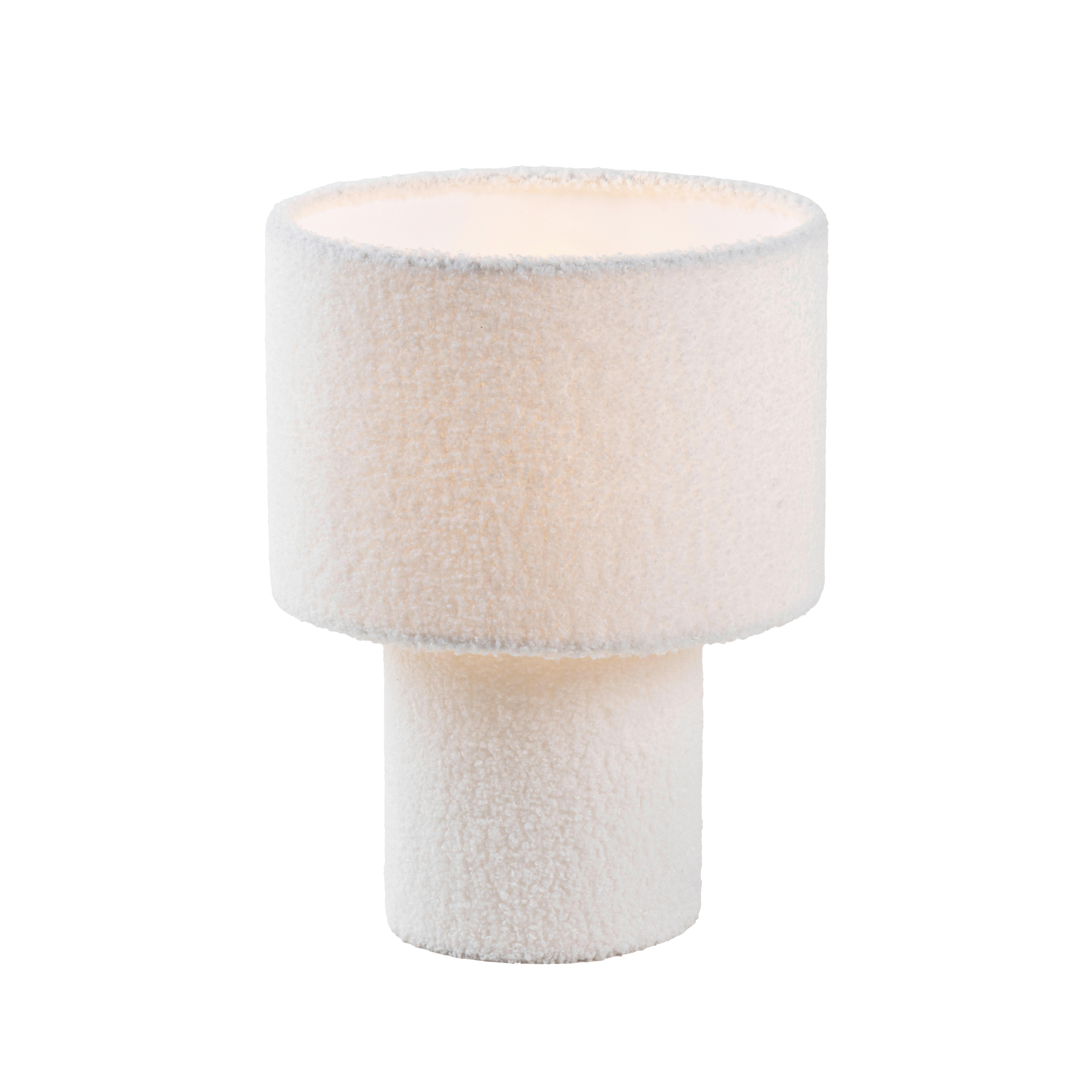 BORDSLAMPA STOFLI - vit/naturfärgad, Modern, metall/textil (19/19/25cm) - Mömax