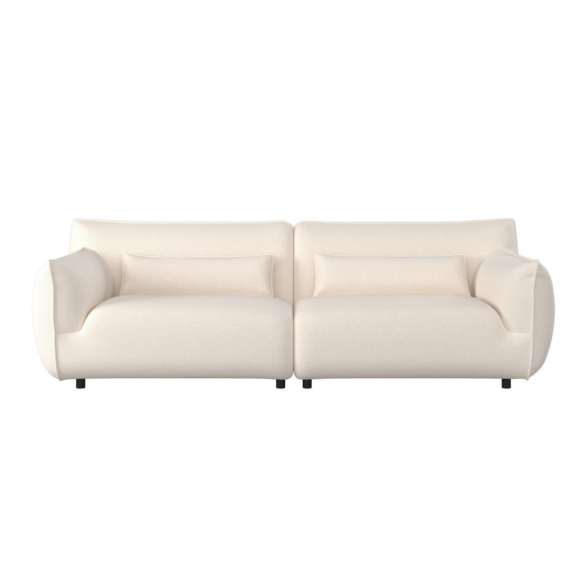 Velika Zofa Clara, Bež - črna/bež, Moderno, kovina/tekstil (284/86/111cm) - Bessagi Home