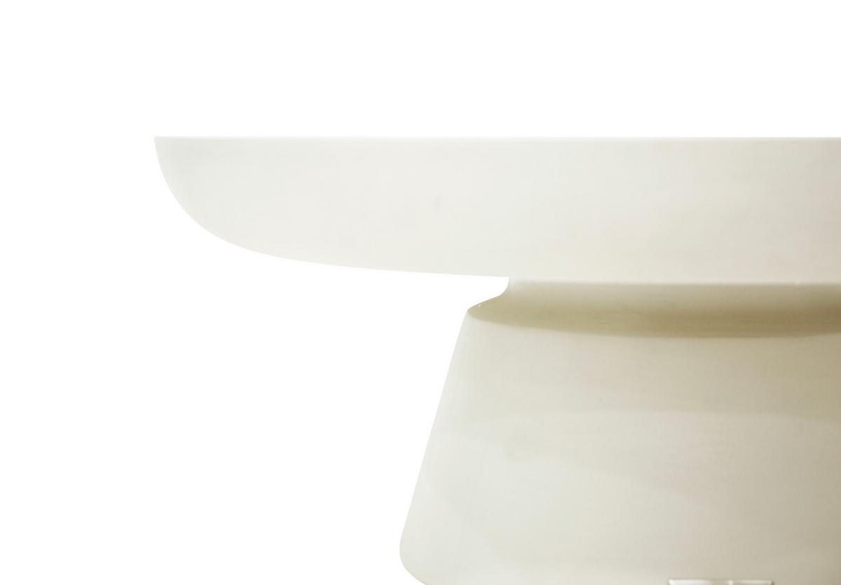 Loungetisch Kylix Weiß - Weiß, KONVENTIONELL, Stein (66/66/35cm) - Gardenson