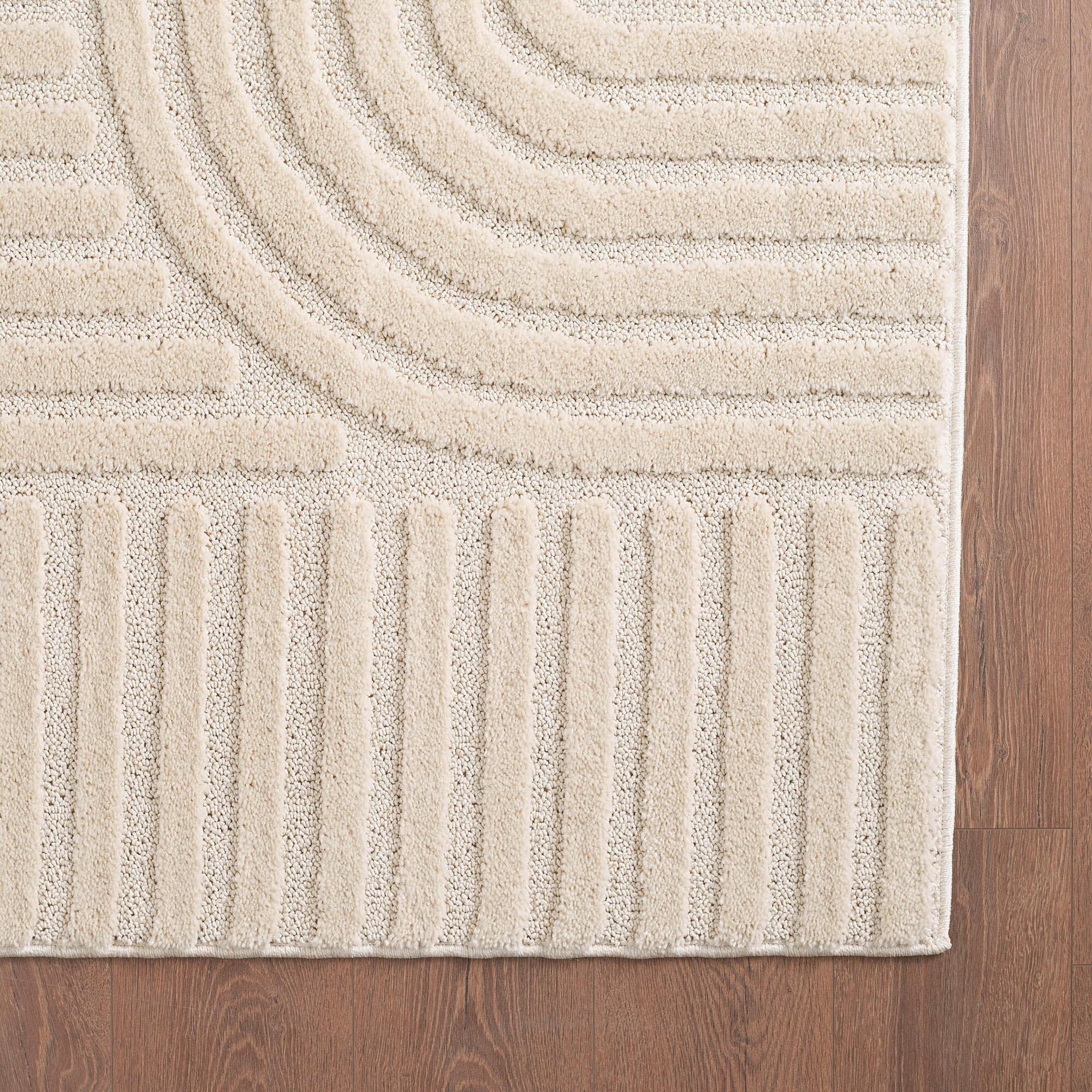 Hochflorteppich Boho Cream Ø ca. 120cm - Creme, Basics, Textil (120cm) - Novel