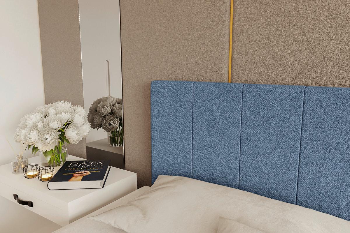 Boxbett Odin Blau ca. 140x200m - Blau/Schwarz, KONVENTIONELL, Kunststoff/Textil (140/200cm) - Based