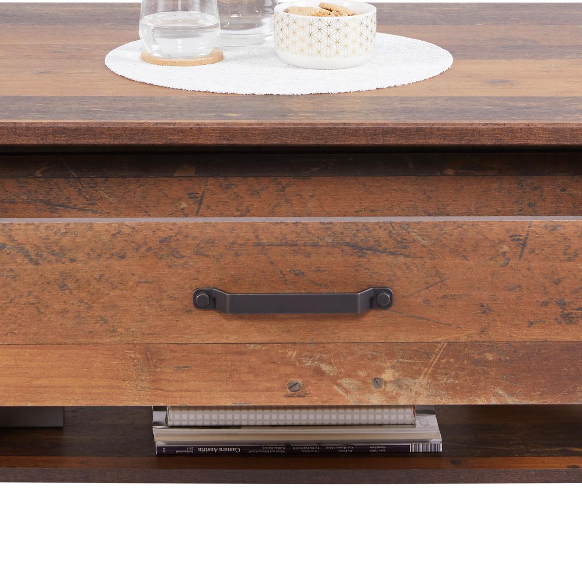Măsuță de cafea Ontario - gri închis/culoare lemn stejar, Trend, material pe bază de lemn (101/50,5/70cm) - Modern Living
