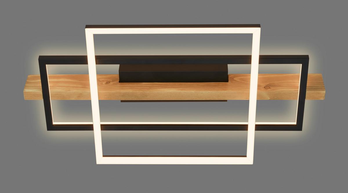 LAMPA SUFITOWA LED 3839014 CADRE 32 W - kolor dębowy/czarny, Natur, metal/drewno (55/30/8cm) - Briloner