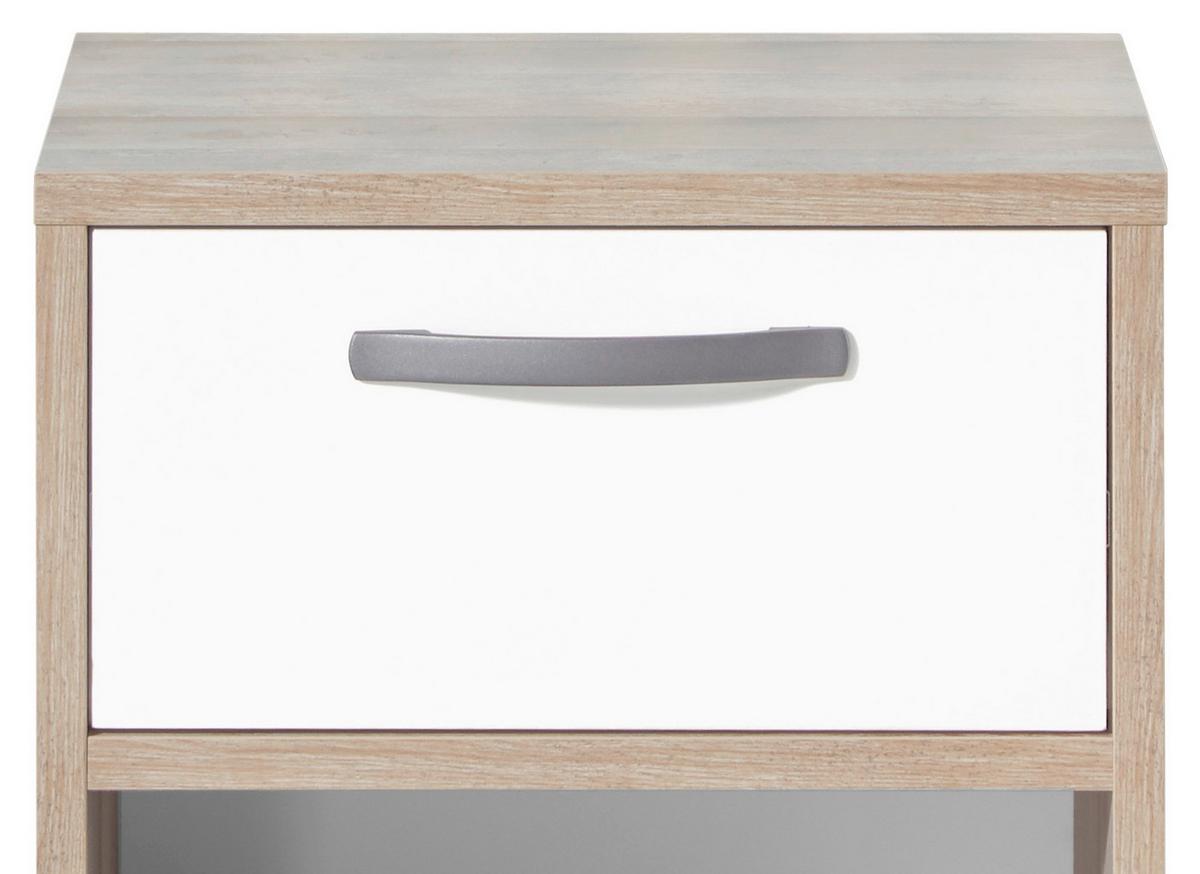 Nachtkästchen in Braun/Grau/ Weiss 'Moon' - Anthrazit/Silberfarben, MODERN, Holzwerkstoff/Kunststoff (49/52/41cm) - MID.YOU