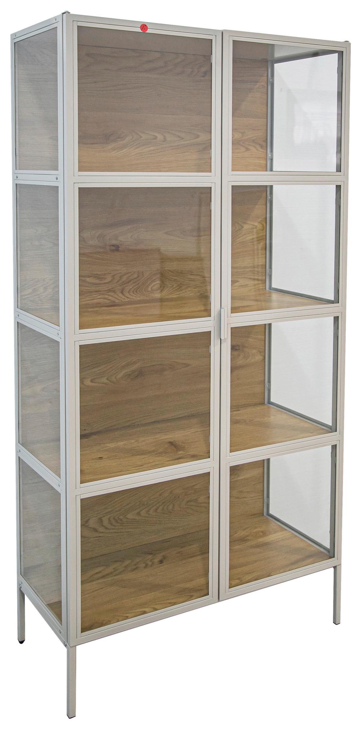 Vitrina Bray - barve hrasta/bež, Moderno, kovina/umetna masa (80/172/35cm) - Mömax