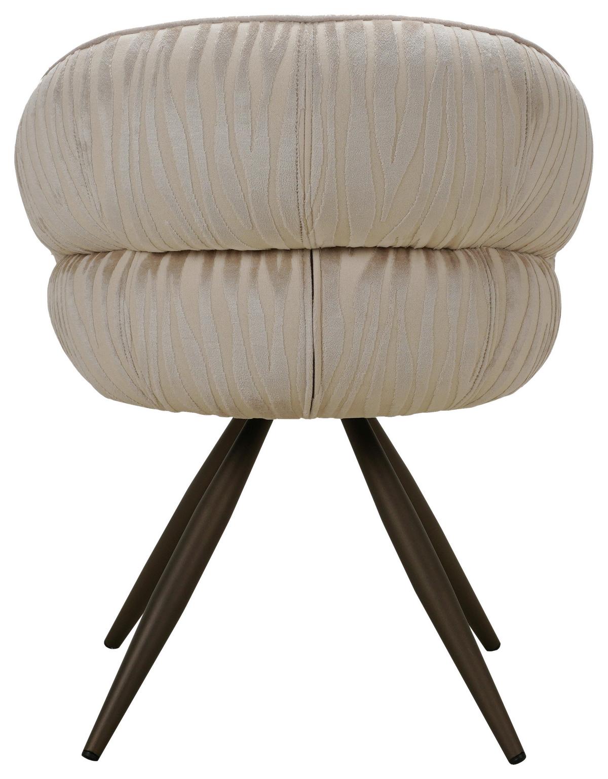 Armlehnstuhl Marty Beige/Schwarzbraun Webstoff - Schwarzbraun/Beige, MODERN, Holz/Textil (59/80/60cm) - Mömax
