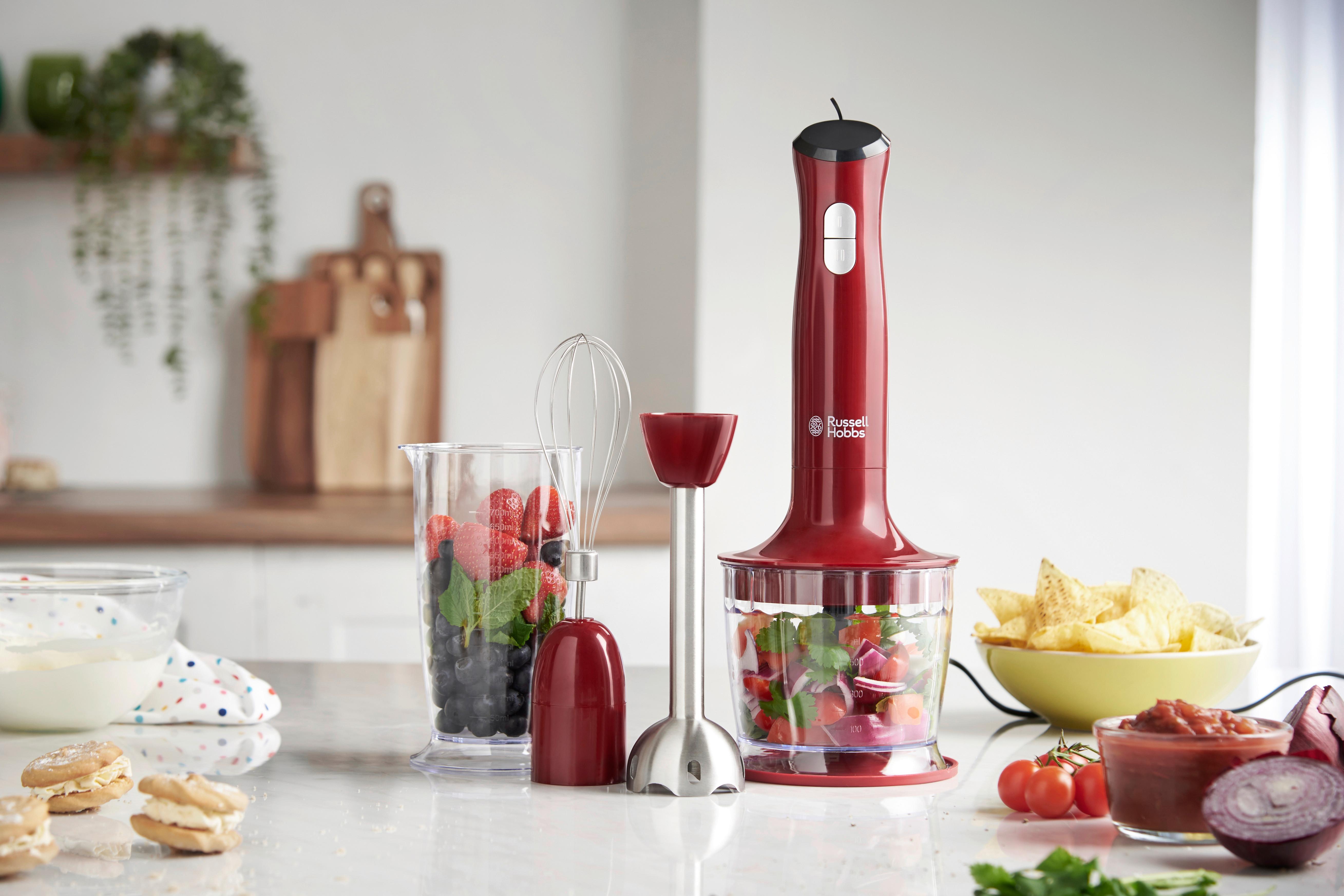 BLENDER RĘCZNY - ZESTAW DESIRE 3IN1 - czerwony, Basics, tworzywo sztuczne (8,9/41,3/6,4cm) - Russell Hobbs