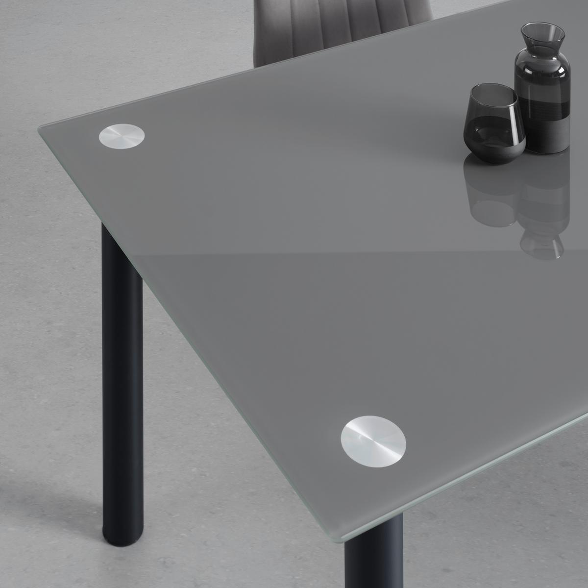 Esstisch Simon in Grau/Schwarz - Schwarz/Grau, Basics, Glas/Metall (120/76/80cm) - Mömax