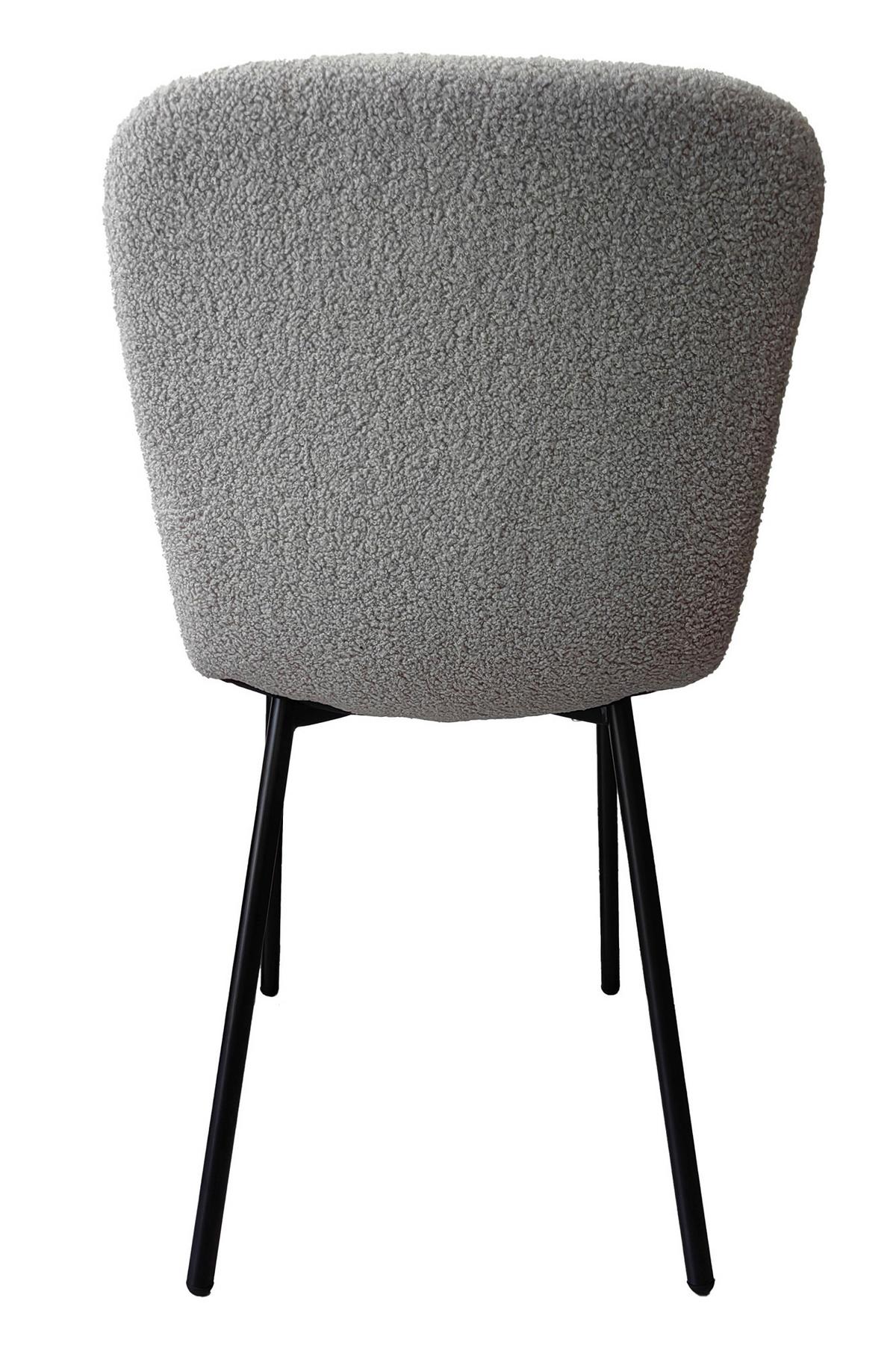 Set Stolov Bouclé, Svetlo Siva, 4-Delni - črna/svetlo siva, Moderno, kovina/tekstil (44/79/52cm) - Livetastic