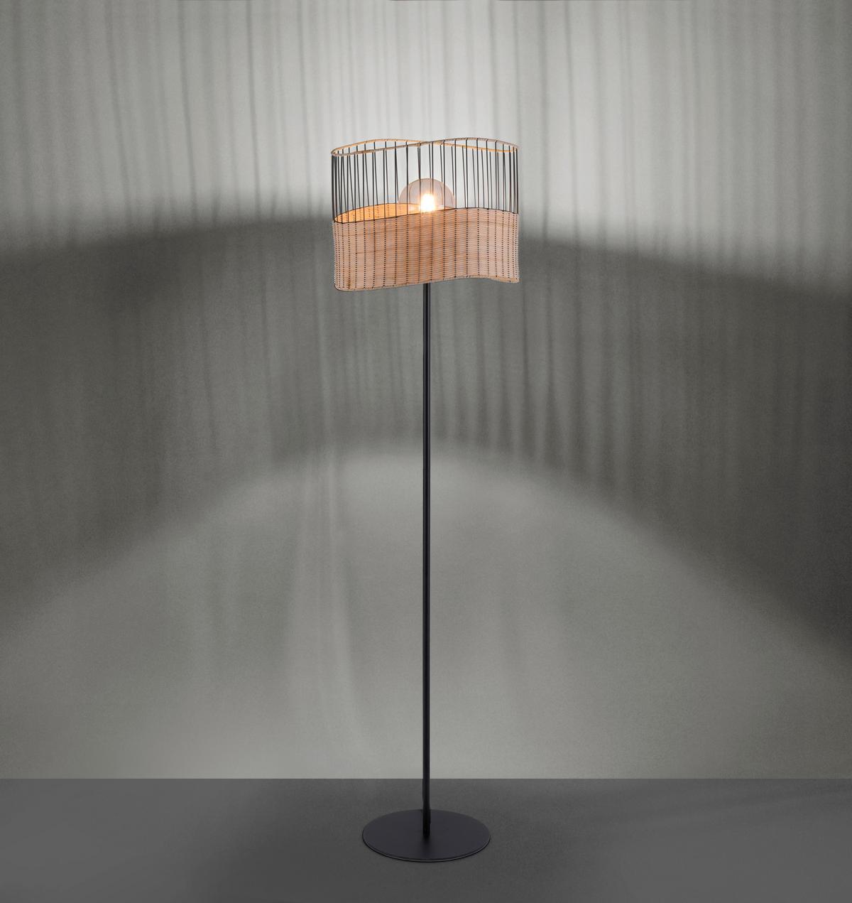 LAMPA STOJĄCA REED - czarny, Modern, tworzywo sztuczne/metal (39/39/152cm)