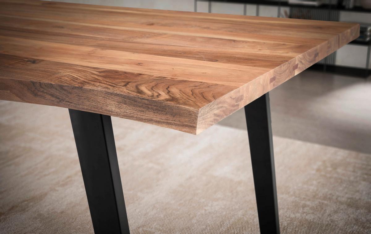 ESSTISCH WL7.256 - Schwarz/Akaziefarben, Modern, Holz/Metall (120/60/76cm) - MID.YOU