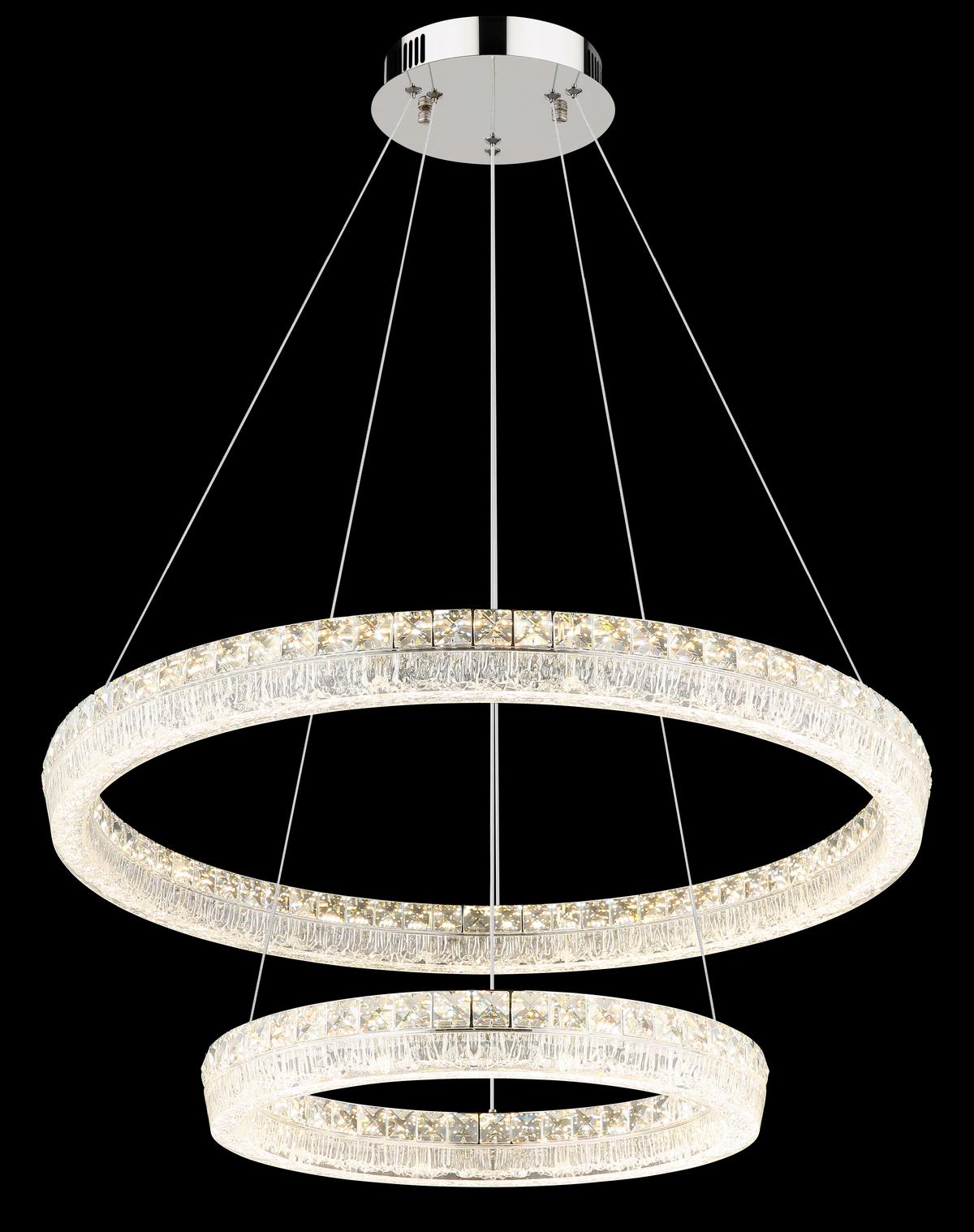 Led Viseća Svjetiljka Laurel - prozirno/boje kroma, Design, staklo/metal (80/120cm) - Globo