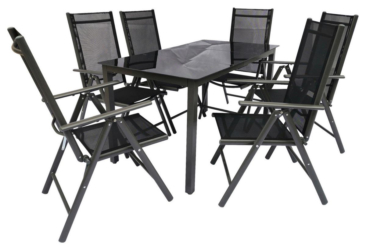 Vrtni Set Kalia, Črna, 7-Delno - črna, Basics, kovina - Gardenson