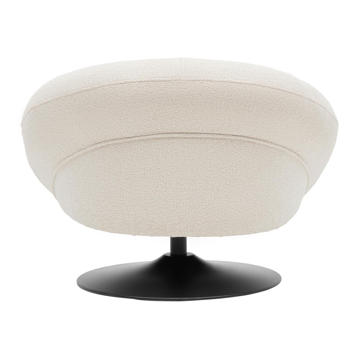 Designsessel Lugo drehbar Weiß/Beige - Beige/Schwarz, MODERN, Textil/Metall (93/72/79cm) - Premium Living