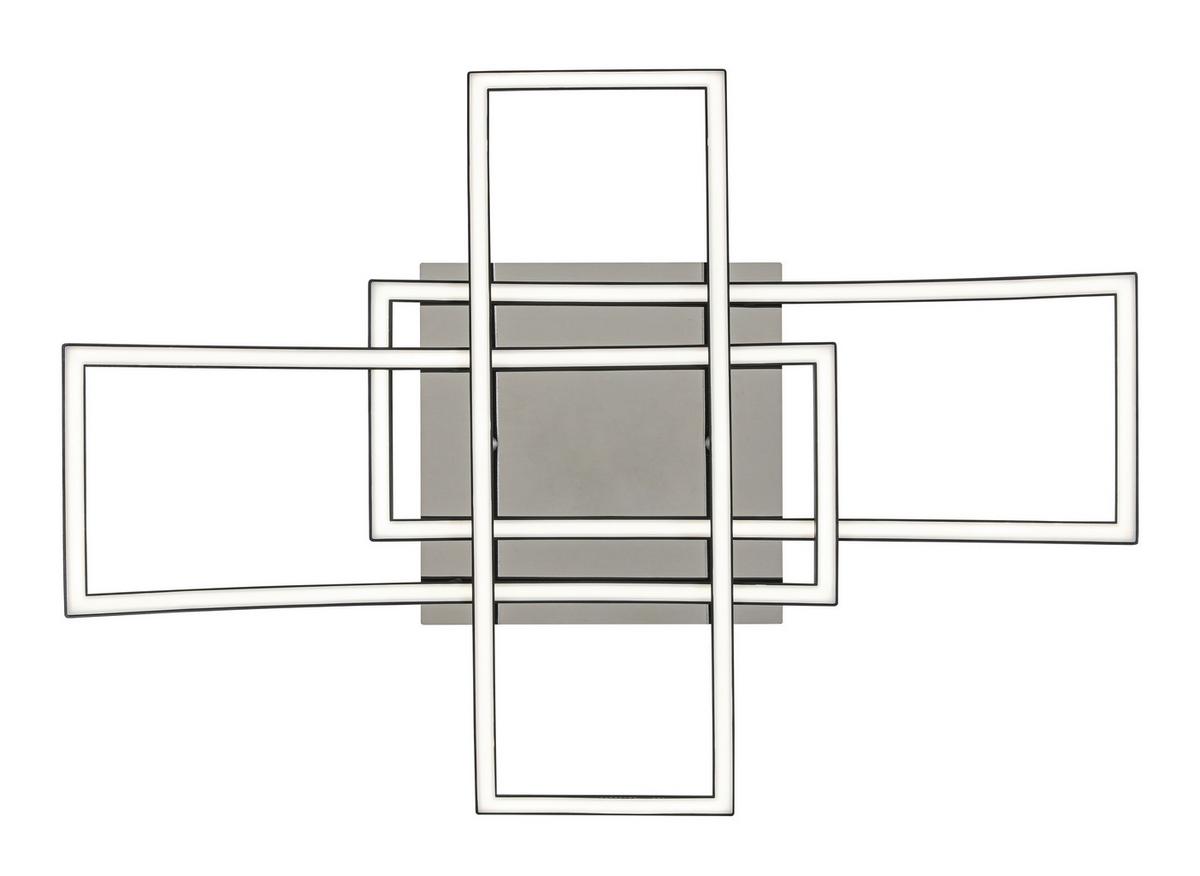 Led-deckenleuchte Enikö Schwarz/chromfarben Max. 42 W - barve kroma/črna, Moderno, kovina/umetna masa (59/81/16cm) - Mömax