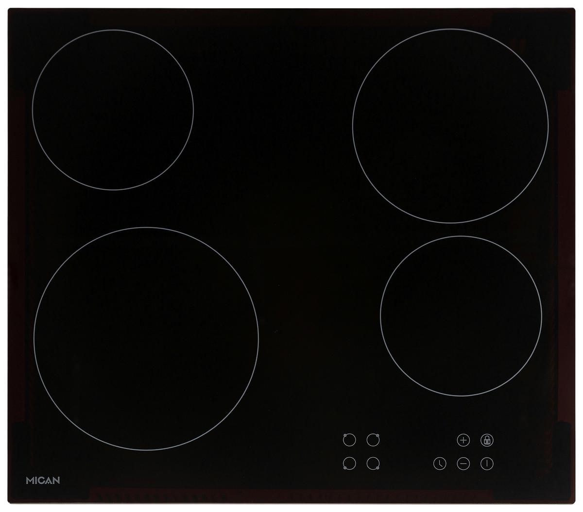 Glaskeramikkochfeld CKA4Z rahmenlos autark - Schwarz, Basics, Glas (58/4,5/51cm) - Mican