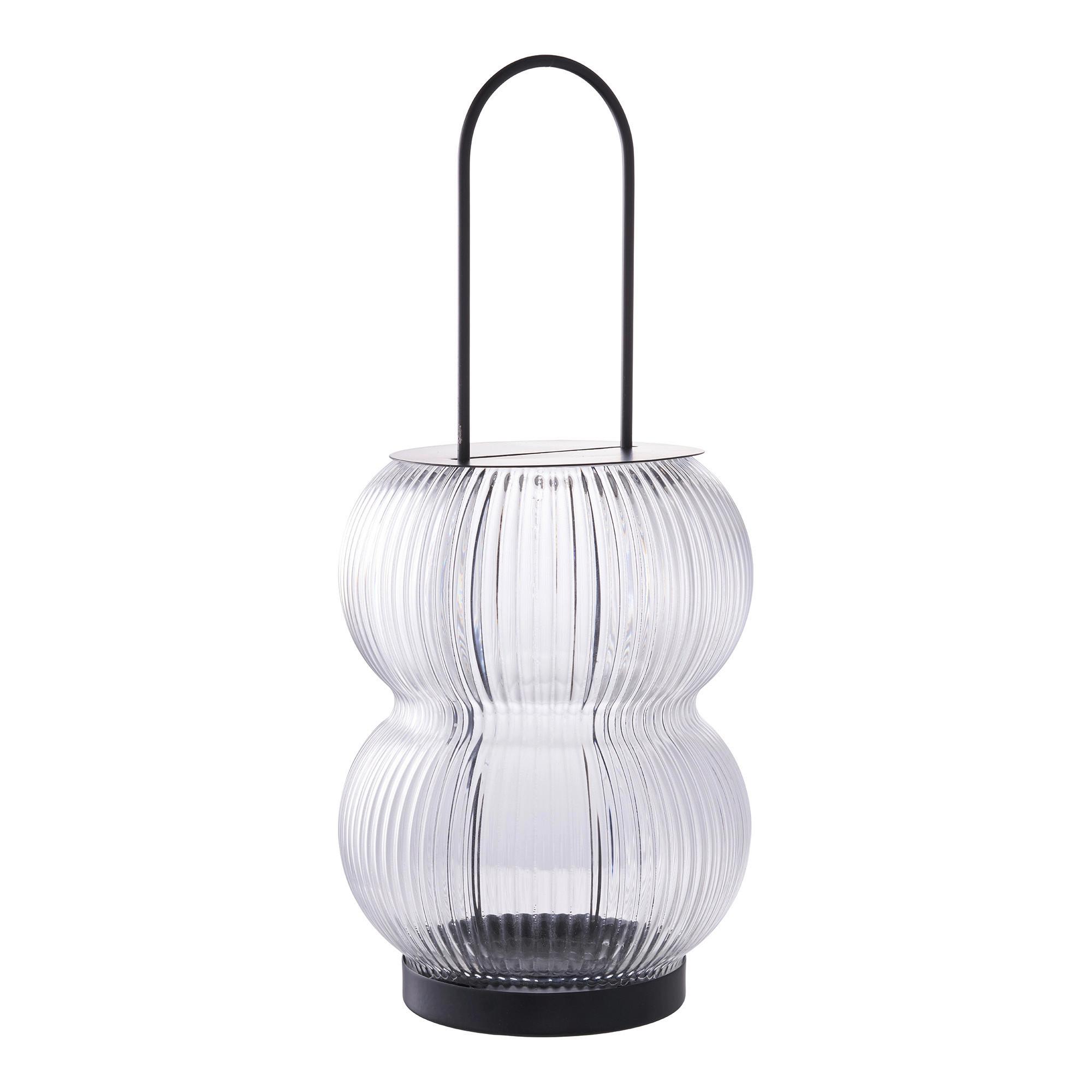 Laterne Lucena Lantern Schwarz - Schwarz, Basics, Glas/Metall (16/36/16cm)