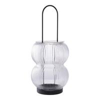 Laterne Lucena Lantern Schwarz - Schwarz, Basics, Glas/Metall (16/36/16cm)